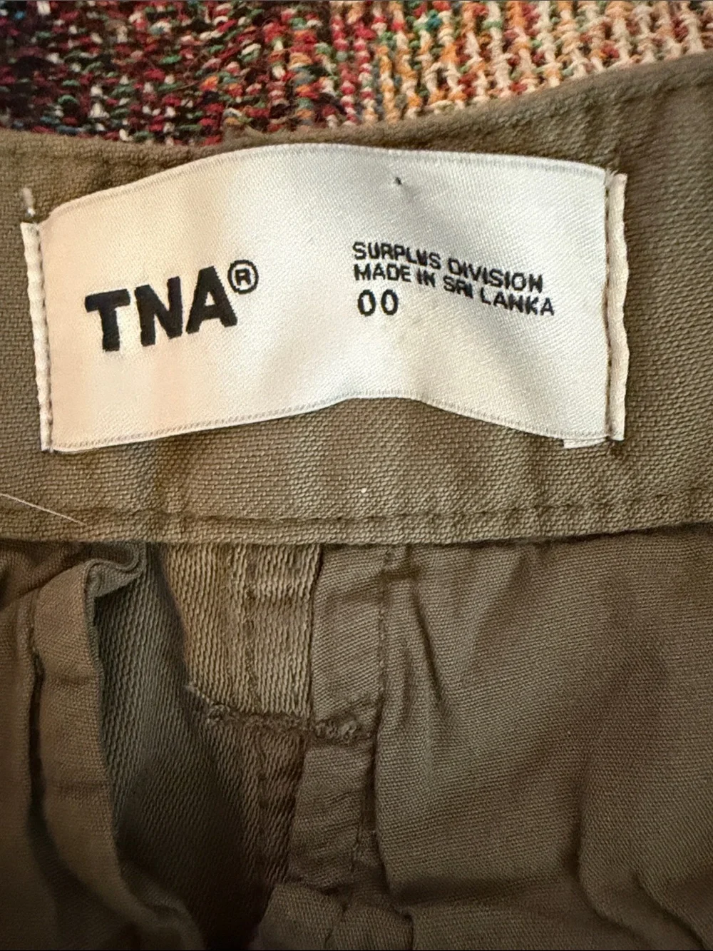 Aritzia TNA Supply Micro Cargo Skirt Olive Green Mini NWOT